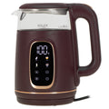 Adler AD 1305bu Wasserkocher Glas, LED-Anzeige, Temperaturreglung, 1,7L burgund/gold 2200W
