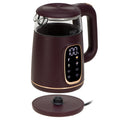Adler AD 1305bu Wasserkocher Glas, LED-Anzeige, Temperaturreglung, 1,7L burgund/gold 2200W