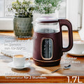 Adler AD 1305bu Wasserkocher Glas, LED-Anzeige, Temperaturreglung, 1,7L burgund/gold 2200W