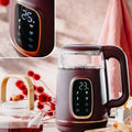 Adler AD 1305bu Wasserkocher Glas, LED-Anzeige, Temperaturreglung, 1,7L burgund/gold 2200W