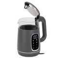 Adler AD 1305gs Wasserkocher Glas, LED-Anzeige, Temperaturreglung, 1,7L grau/silber 2200W