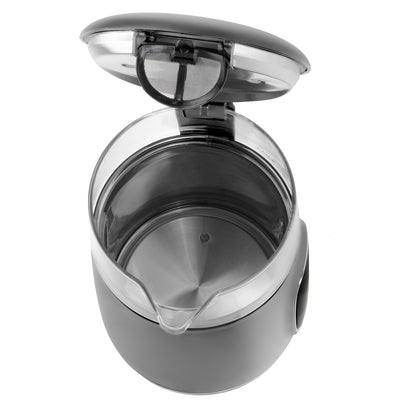 Adler AD 1305gs Wasserkocher Glas, LED-Anzeige, Temperaturreglung, 1,7L grau/silber 2200W