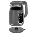 Adler AD 1305gs Wasserkocher Glas, LED-Anzeige, Temperaturreglung, 1,7L grau/silber 2200W