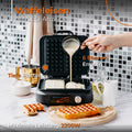 Adler AD 3087 Waffeleisen mit LED-Anzeige für 2 Waffeln, schwarz, 1500W