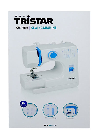 Tristar SM-6003 Nähmaschine, 14 integrierte Stichmuster, LED-Beleuchtung