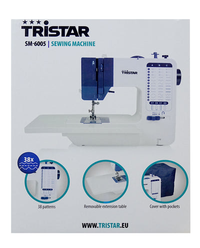 Tristar SM-6005 Nähmaschine, 38 integrierte Stichmuster, LED-Beleuchtung