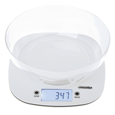 Mesko MS 3179w Küchenwaage mit Schüssel bis 5kg weiß