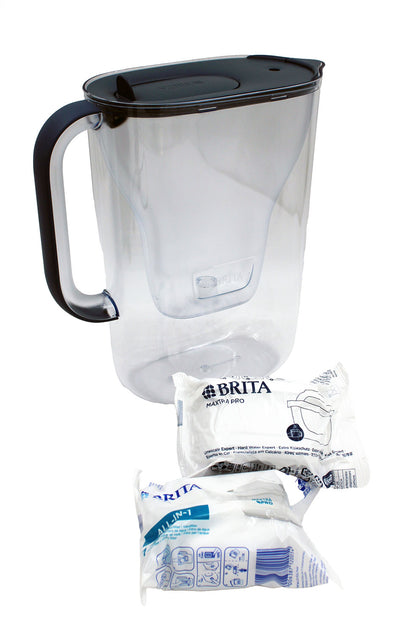 Brita Style Essential Wasserfilter 2,4L graublau mit 2x Maxtra Pro Kartuschen
