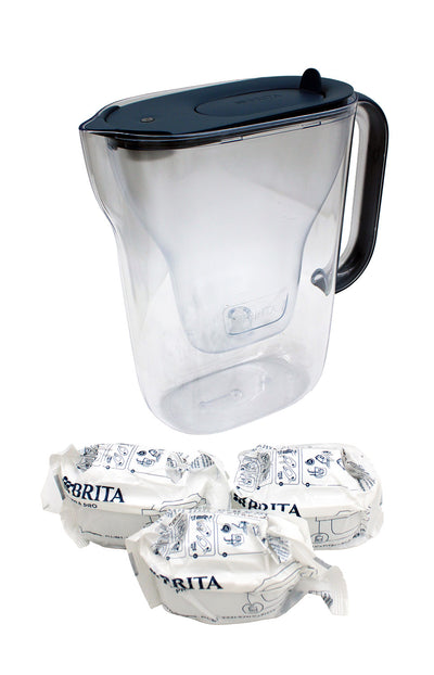 Brita Style Essential Wasserfilter 2,4L graublau mit 3x Maxtra Pro Kartuschen