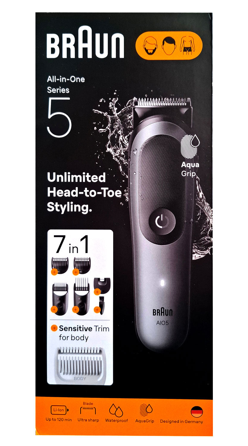 Braun AIO5520 All-in-One Series 5 Akku Haar-/Bart-/Body-Trimmer schwarz