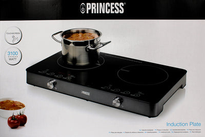 Princess 303011 Doppel-Induktionskochplatte 60°C-240°C schwarz Timer 3100W
