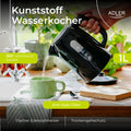 Adler AD 1380b Wasserkocher Kunstoff 1,0 l Schwarz