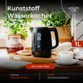 Adler AD 1380b Wasserkocher Kunstoff 1,0 l Schwarz