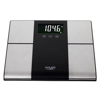 Adler AD 8165 digitale Personenwaage Körperanalysewaage bis 225 kg silber / schwarz