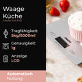 Mesko MS 3145 Elektronische Küchenwaage bis 5 kg silber