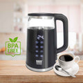 Bass Polska BH 10354 Wasserkocher Glas 1,7l schwarz mit Temperatureinstellung