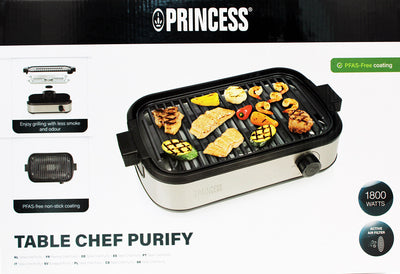 Princess 103215 Table Chef Purify Tischgrill mit Luftreinigungssystem 1800W