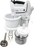 Bosch MFQ37490 ErgoMixx Handmixer-Set 750W weiß/grau