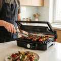Camry CR 3053 Elektrogrill Kontaktgrill schwarz aufklappbar 28x23cm Grillfläche