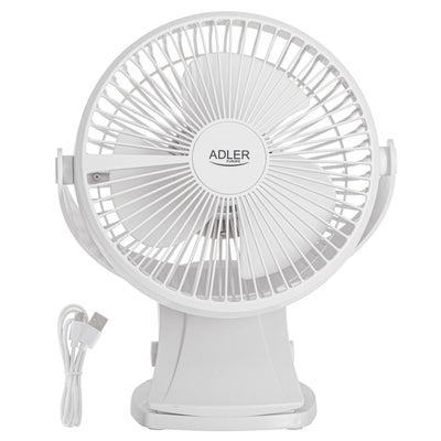 Adler AD 7342 white Akku-Ventilator mit Clip