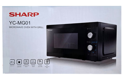 Sharp YC-MG01E-B Stand-Mikrowelle schwarz mit Grill 800W