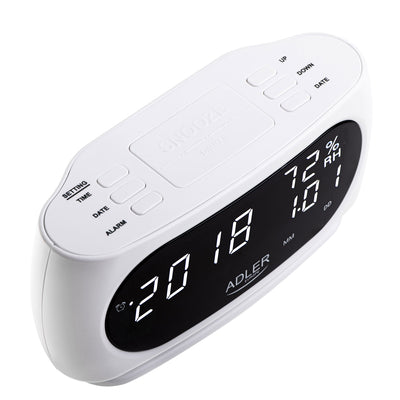 Adler AD 1186w Wecker mit Thermometer weiß