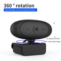 Full HD Webcam PC-02, 1920 x 1080p mit Mikrofon für Computer, Videochat und Aufnahme, USB Plug & Play, 360° Rotation, Windows, Mac OS, Linux