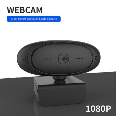 Full HD Webcam PC-02, 1920 x 1080p mit Mikrofon für Computer, Videochat und Aufnahme, USB Plug & Play, 360° Rotation, Windows, Mac OS, Linux