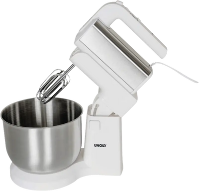 Unold 78720 Handmixer mit Rührschüssel Hannah Handmixer Weiss-Edelstahl