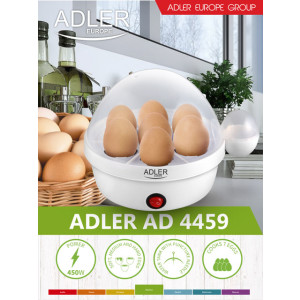 Adler AD 4459 Eierkocher für 7 Eier 450 Watt mit Signalton