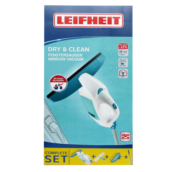 Leifheit 51016 Dry & Clean Fenstersauger Komplettset 4 teilig