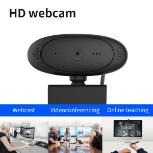 Full HD Webcam PC-02, 1920 x 1080p mit Mikrofon für Computer, Videochat und Aufnahme, USB Plug & Play, 360° Rotation, Windows, Mac OS, Linux
