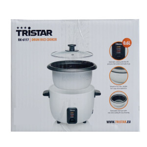 Tristar RK-6117 Reiskocher 0,6L Edelstahl weiß