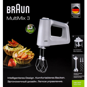 Braun HM3137WH MultiMix 3 Handmixer-Set weiß