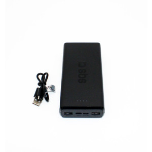 SBS Powerbank 20.000 mAh 2 USB 2.1 A Schwarz