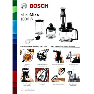 Bosch MS8CM6190 MaxoMixx Stabmixer-Set Edelstahl