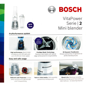 Bosch MMB2111T VitaPower Mini Standmixer mit ToGo...