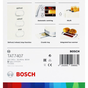 Bosch TAT7407 Toaster 2 Scheiben 800 Watt Beige