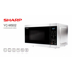 Sharp YC-MS02E-S Mikrowelle schwarz/silber 20L 800W