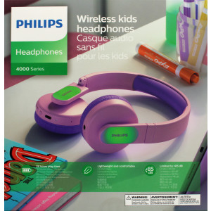 Philips TAK4206PK/00 Kabellose On-Ear-Kopfhörer für Kinder pink