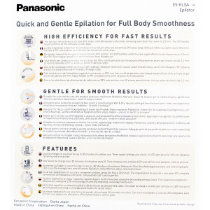 Panasonic ES-EL3A-N503&nbsp;wet &amp; dry LED Epilierer