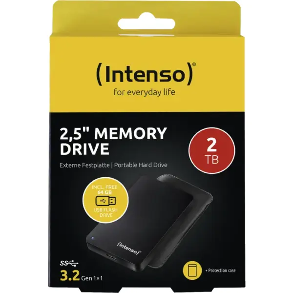 Intenso Memory Drive 2TB USB 3.0 + 64GB USB Stick Festplatten Schwarz