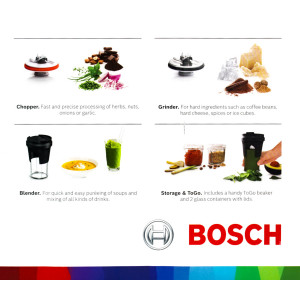 Bosch MUZ45XTM1 Tasty­Moments 5-in-1 Multi-Zerkleinerer-Set für MUMX, MUM4, MUM5